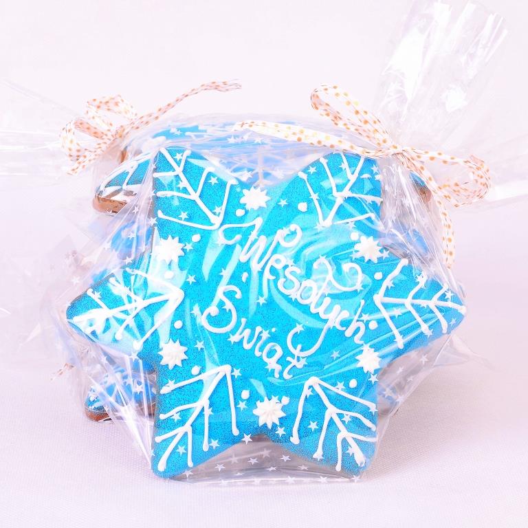 DUŻY PIERNIK LUKROWANY GWIAZDA  17 cm x 17 cm