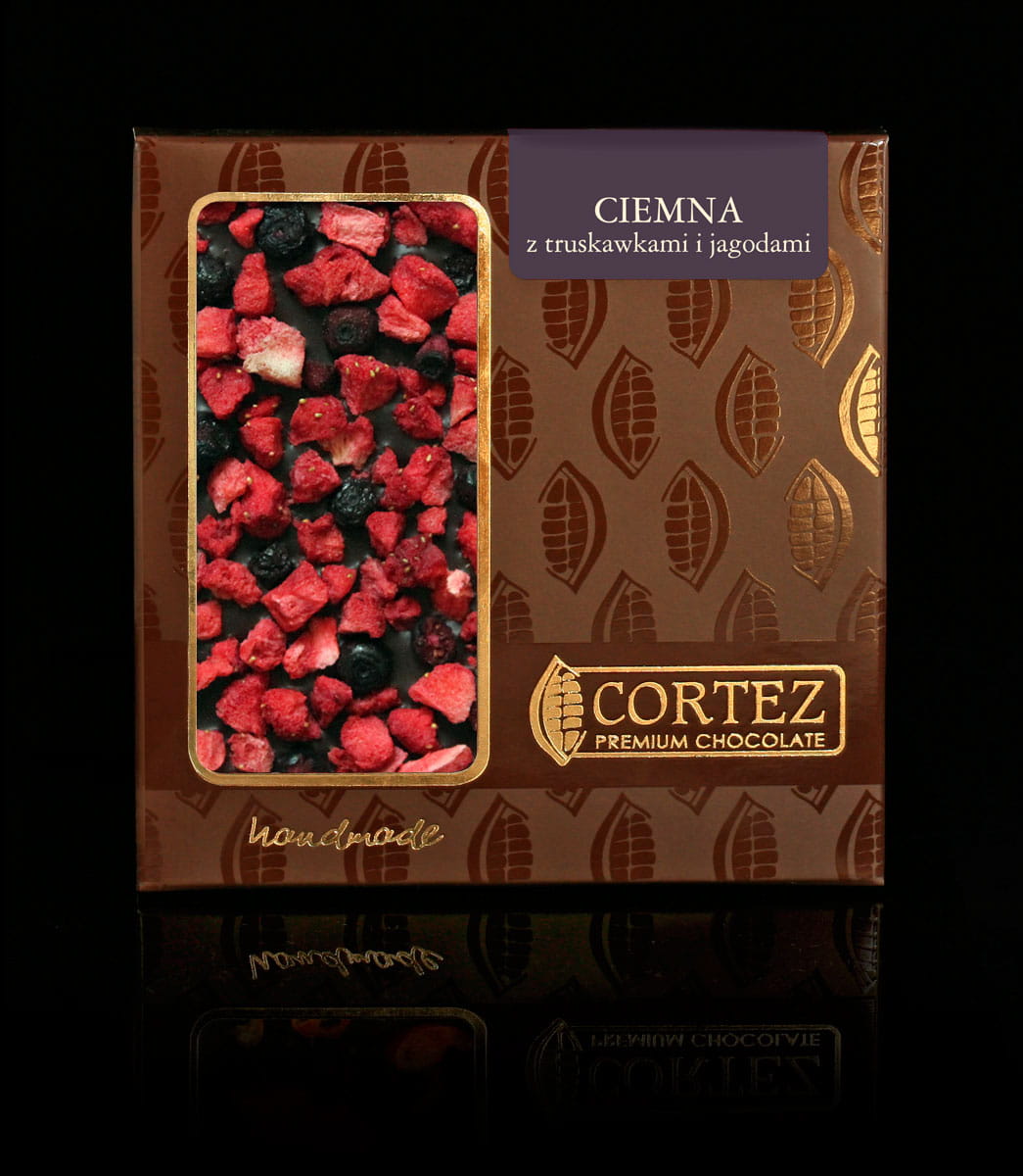 CZEKOLADA CIEMNA Z TRUSKAWKAMI I JAGODAMI 85