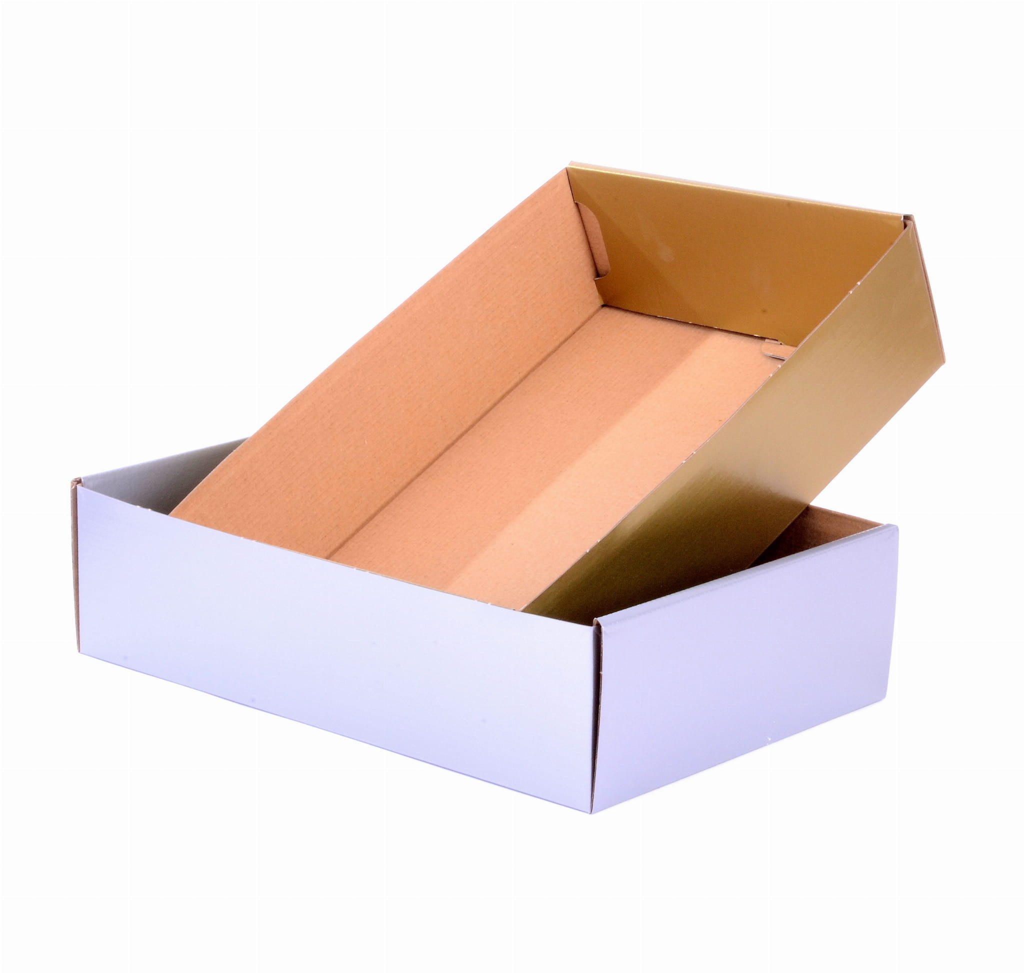 KOSZ PROSTOKĄTNY SREBRNY 320x220x130 MM
