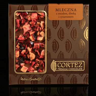 CZEKOLADA MLECZNA Z MIODEM, ŚLIWKAMI I CYNAMONEM 85 G