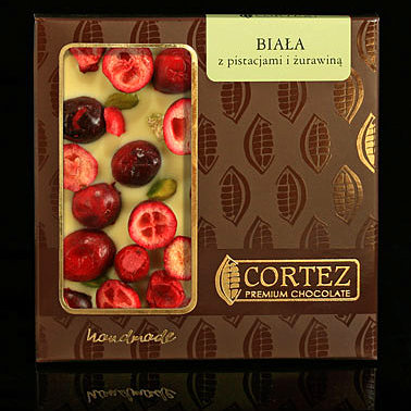 CZEKOLADA BIAŁA Z PISTACJAMI I ŻURAWINĄ 85 G