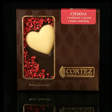 CZEKOLADA Z MALINAMI I SERCEM Z CZEKOLADY 100 G
